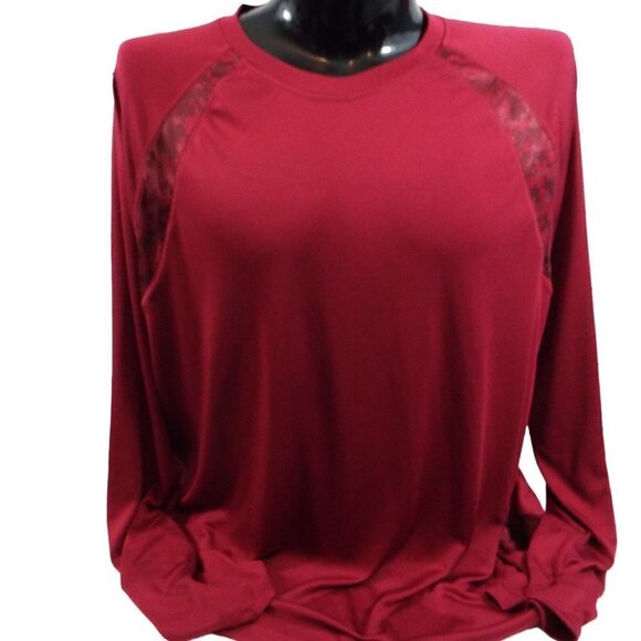 Reebok Red Crew Neck Athletic Pullover Long Sleeve T-Shirt – Men’s Size 2XL - Picture 9 of 9